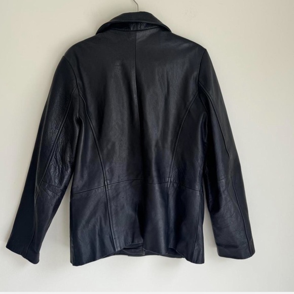 Vintage 90s Avanti Black Genuine Leather Blazer Jacket Women’s - Medium - Picture 5 of 8